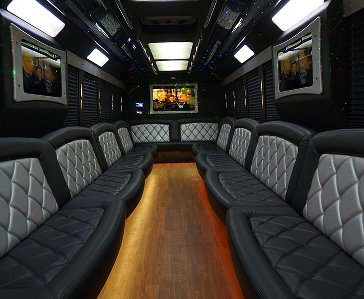 luxurious party bus interior