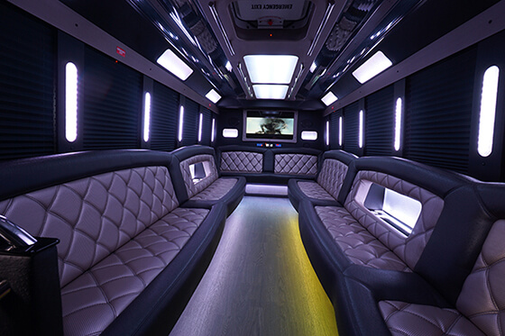 pleasant party bus interior