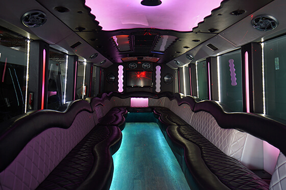 gorgeous party bus interior