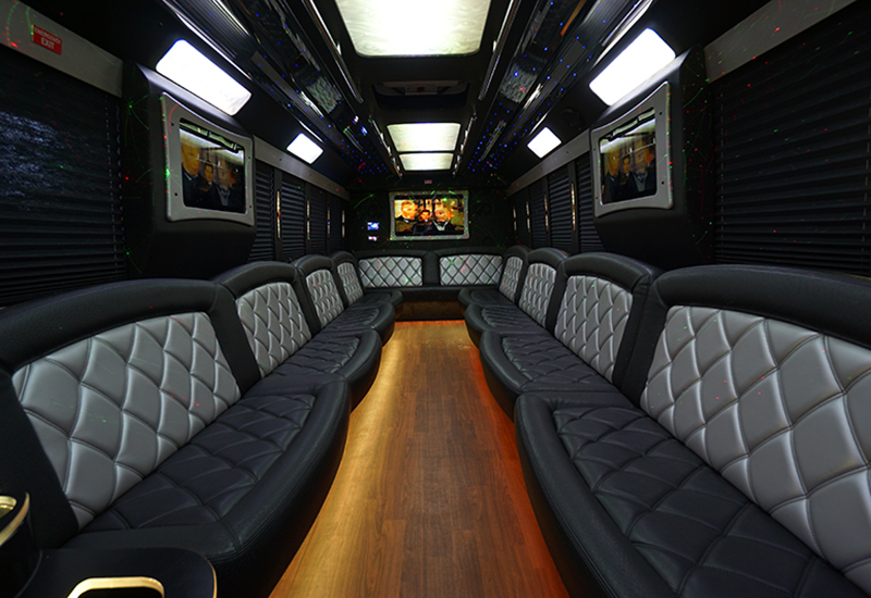 30 passenger party bus interior